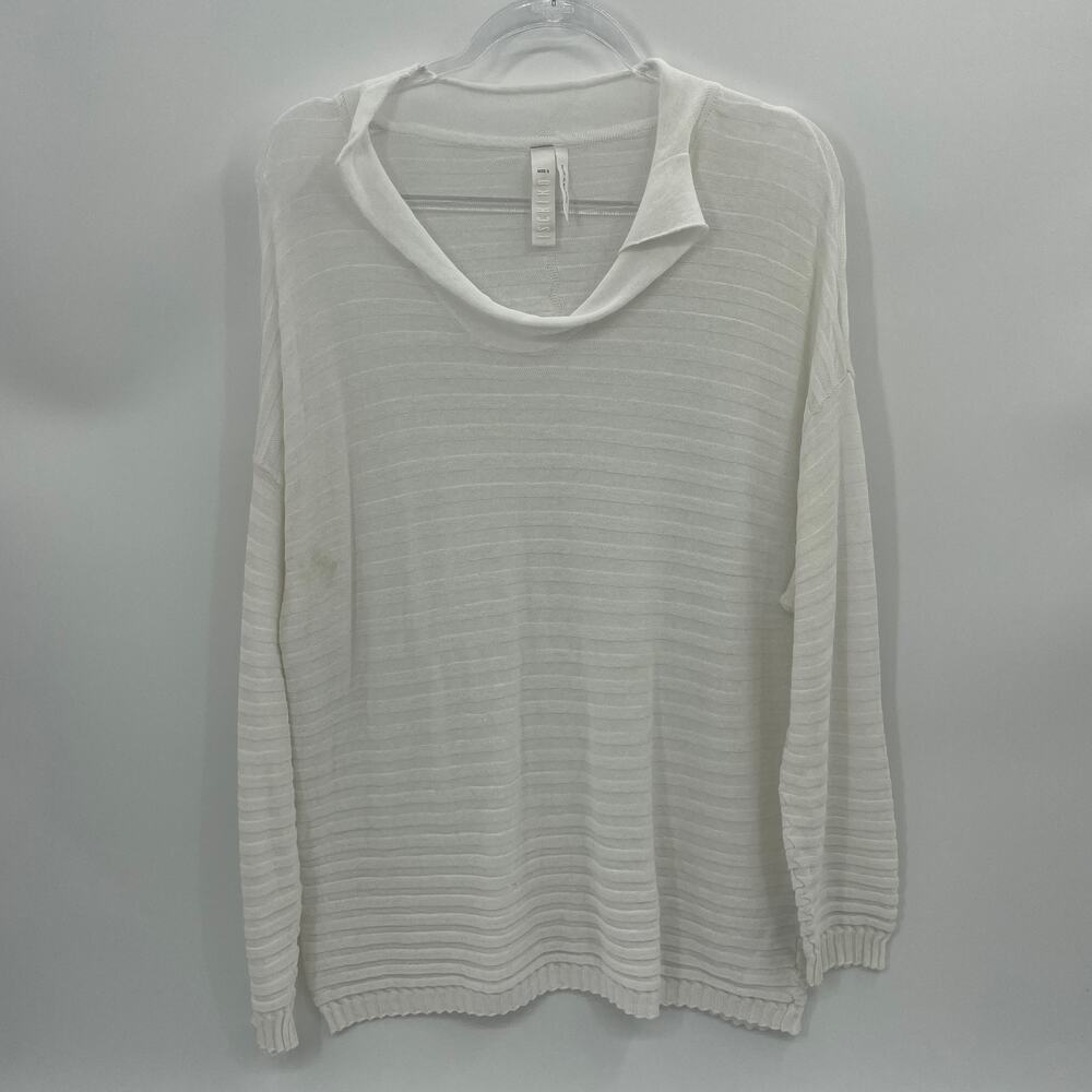 ISCHIKO Womens Knit Layering Top Size 2 US 10 White Delicate Knit Long Sleeve